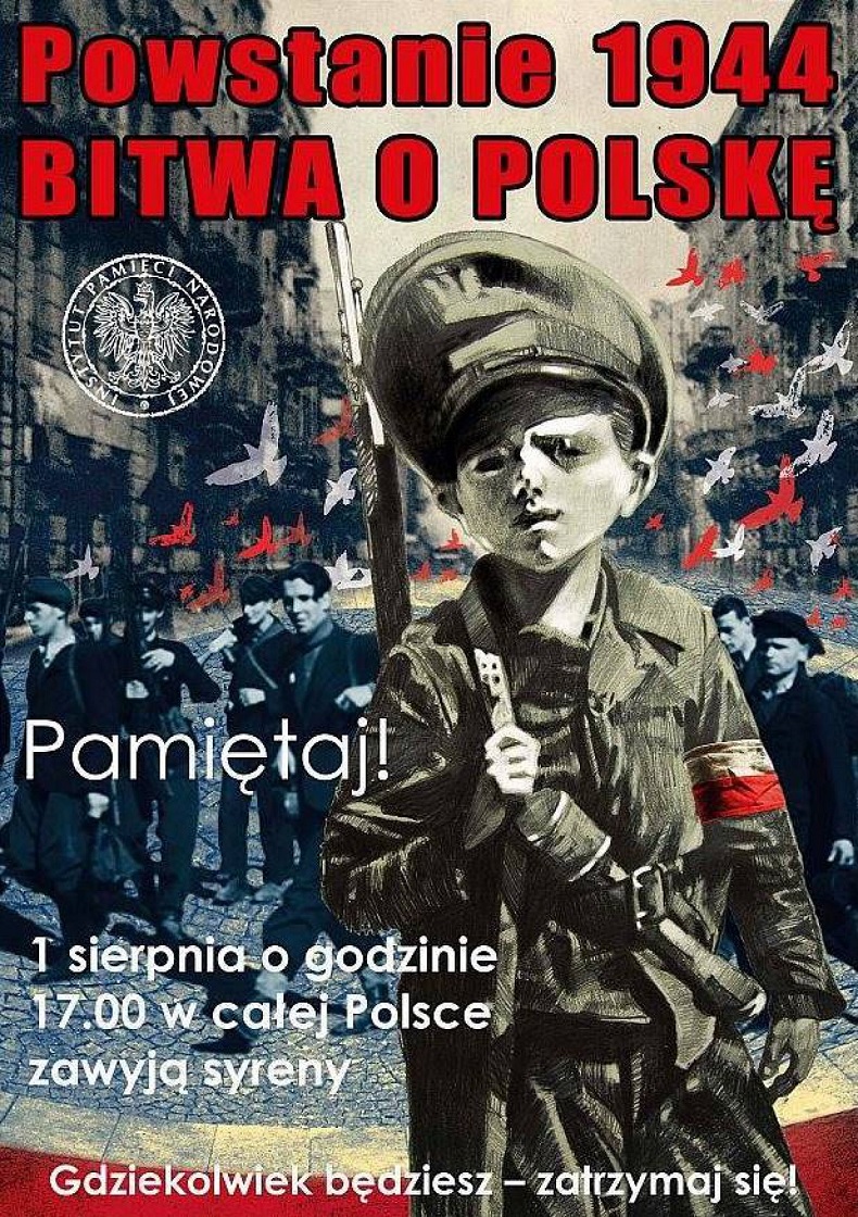 Włączenie syren alarmowych w celu upamiętnienia 79 rocznicy wybuchu Powstania Warszawskiego
